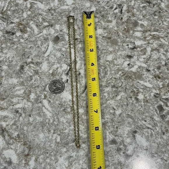 Gold over 925 sterling silver rolo link chain necklace - Picture 7 of 12